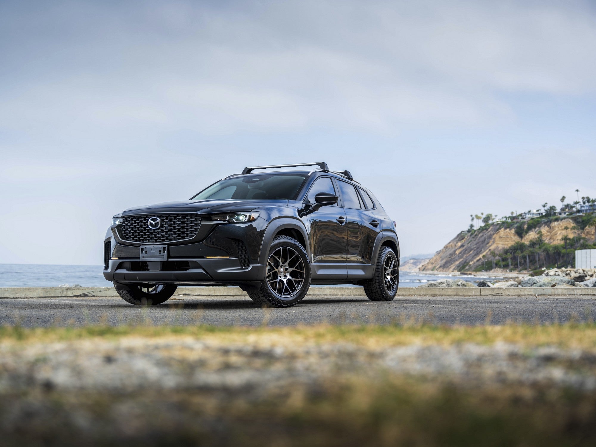 2024 Mazda CX50 with TSW Lasarthe wheels in Gloss Black Machined