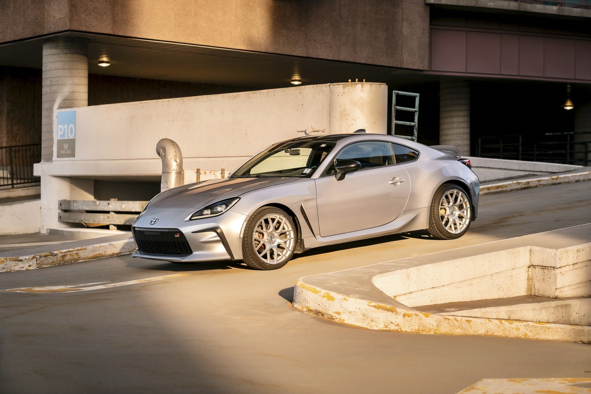 2025 Toyota GR86 with TSW Lasarthe wheels in Gloss Silver Machined