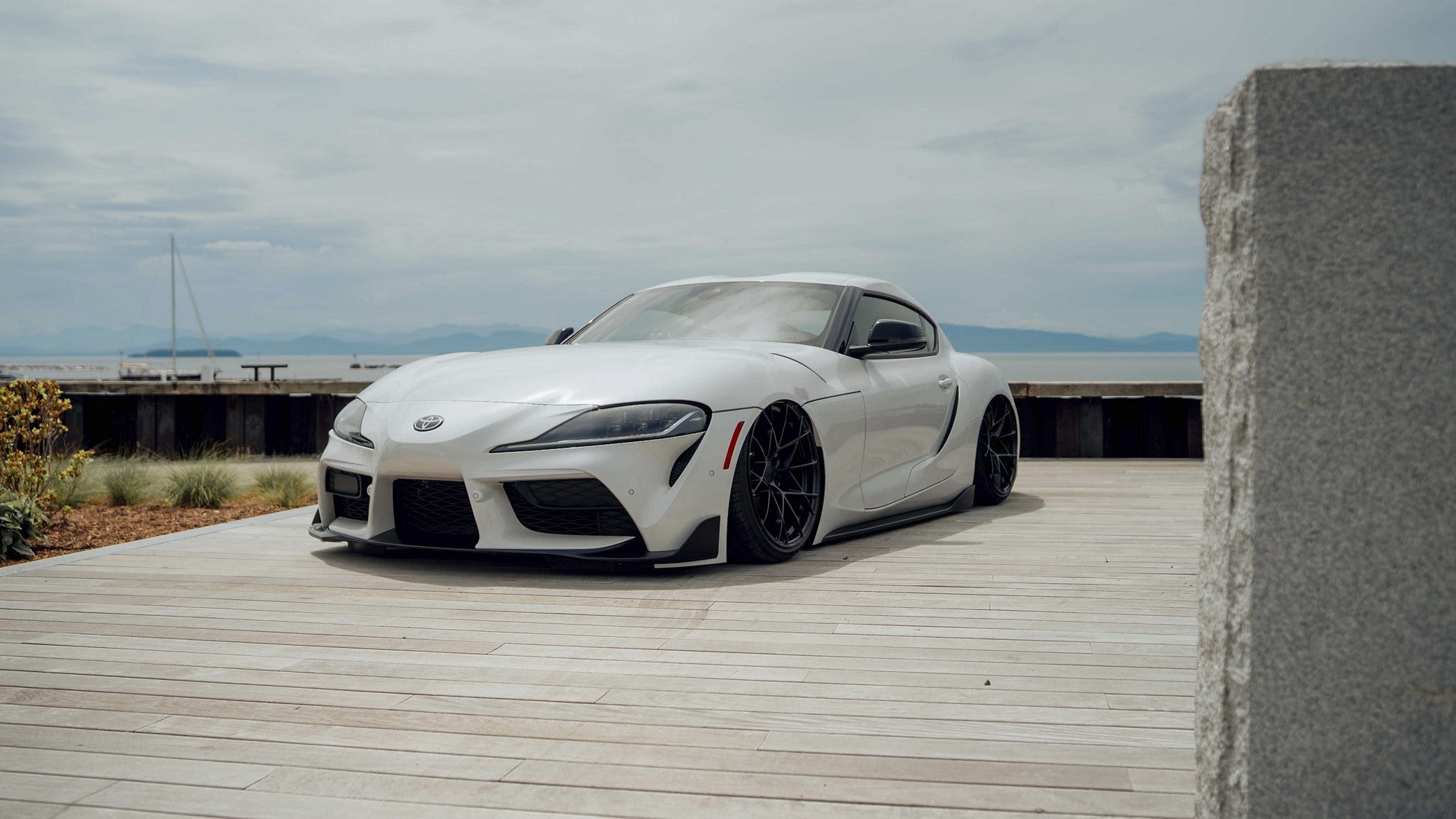 2019 Toyota Supra with TSW Sector wheels in Semi Gloss Black