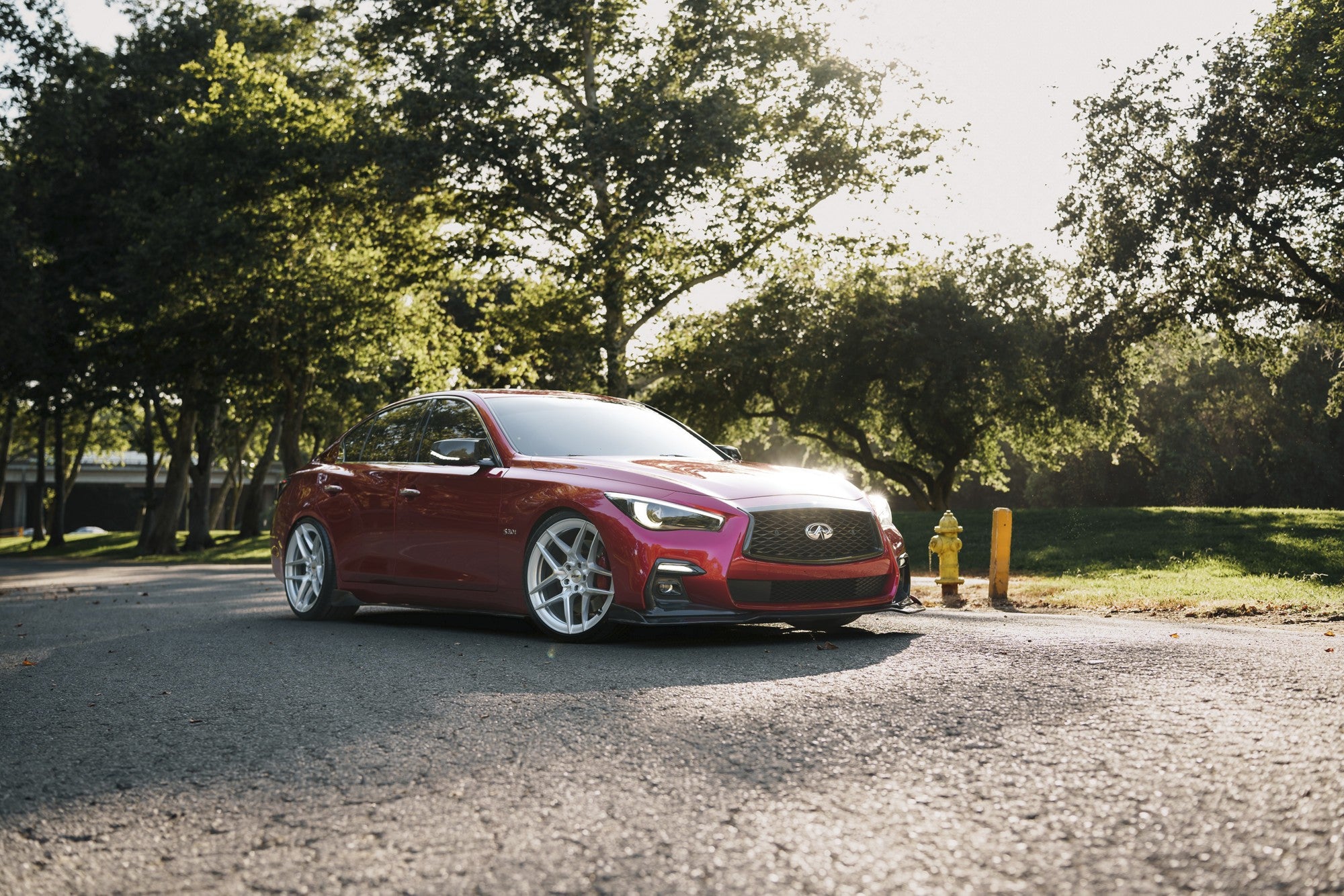 2023 Infiniti Q50 with TSW Slipstream wheels in Gloss Silver w/ Machined Face