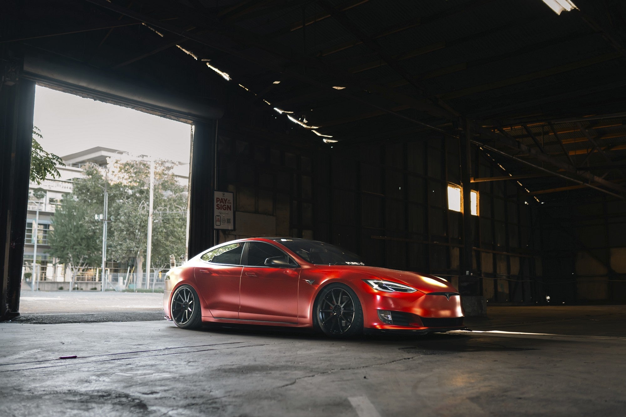 2020 Tesla Model S with TSW Canard wheels in Matte Black