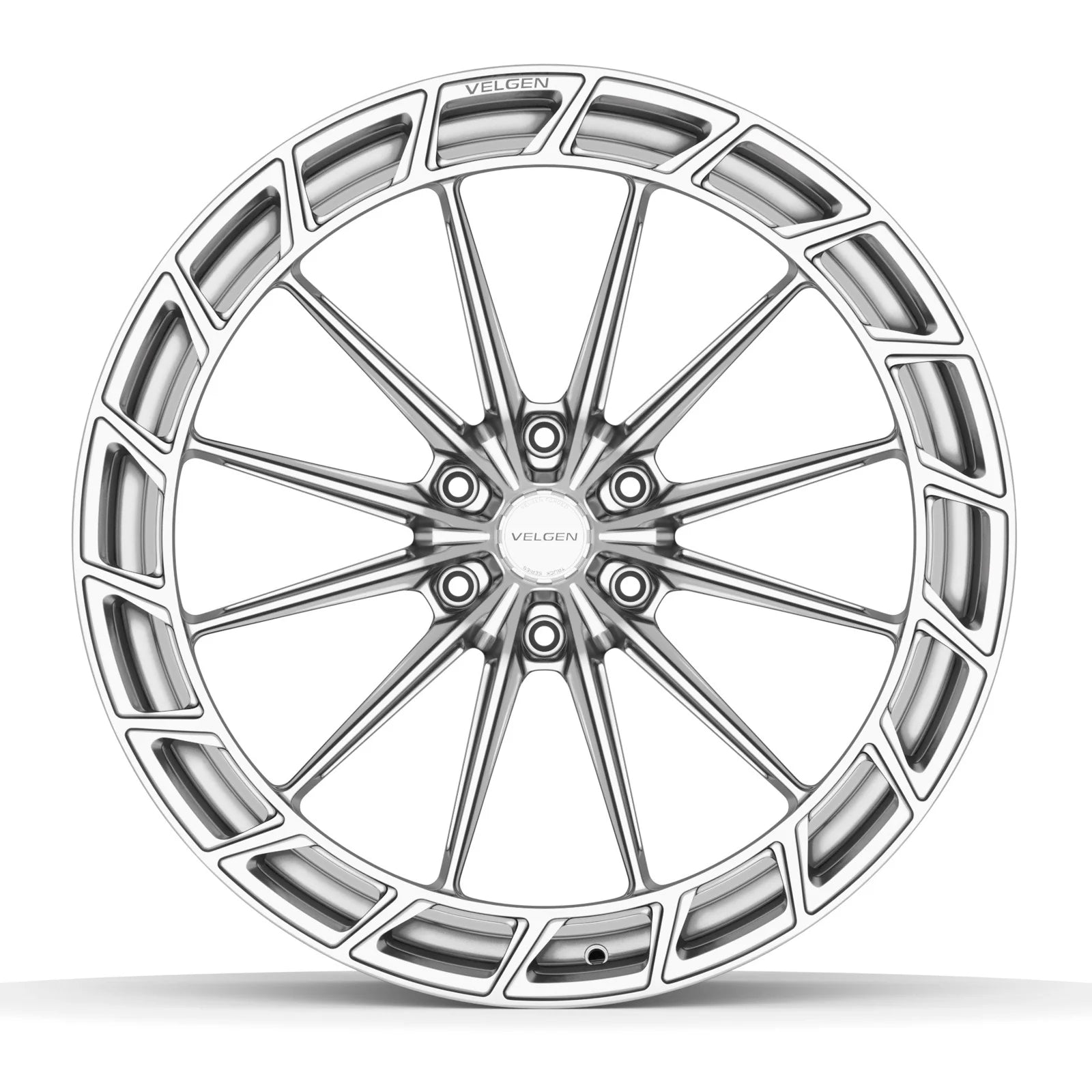 Velgen VFHX-03AD forged monoblock wheel in brushed aluminum, face view