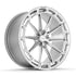 Velgen VFHX-03AD forged monoblock wheel in brushed aluminum, three-quarter view, second bolt pattern