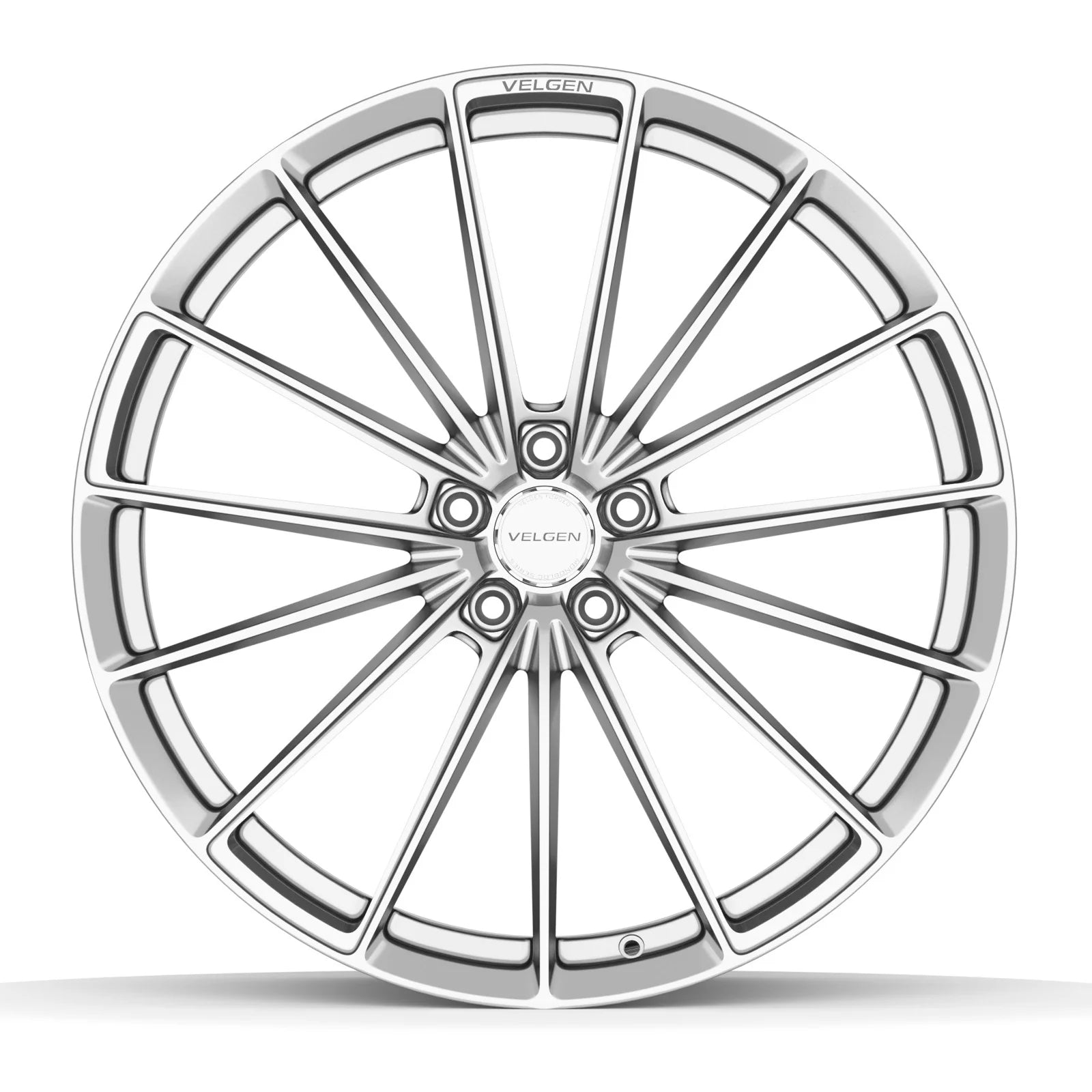 Velgen VFHX-04 forged monoblock wheel in brushed aluminum, face view