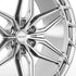 Velgen VFHX-05AD forged monoblock wheel in brushed aluminum, center cap and spoke detail
