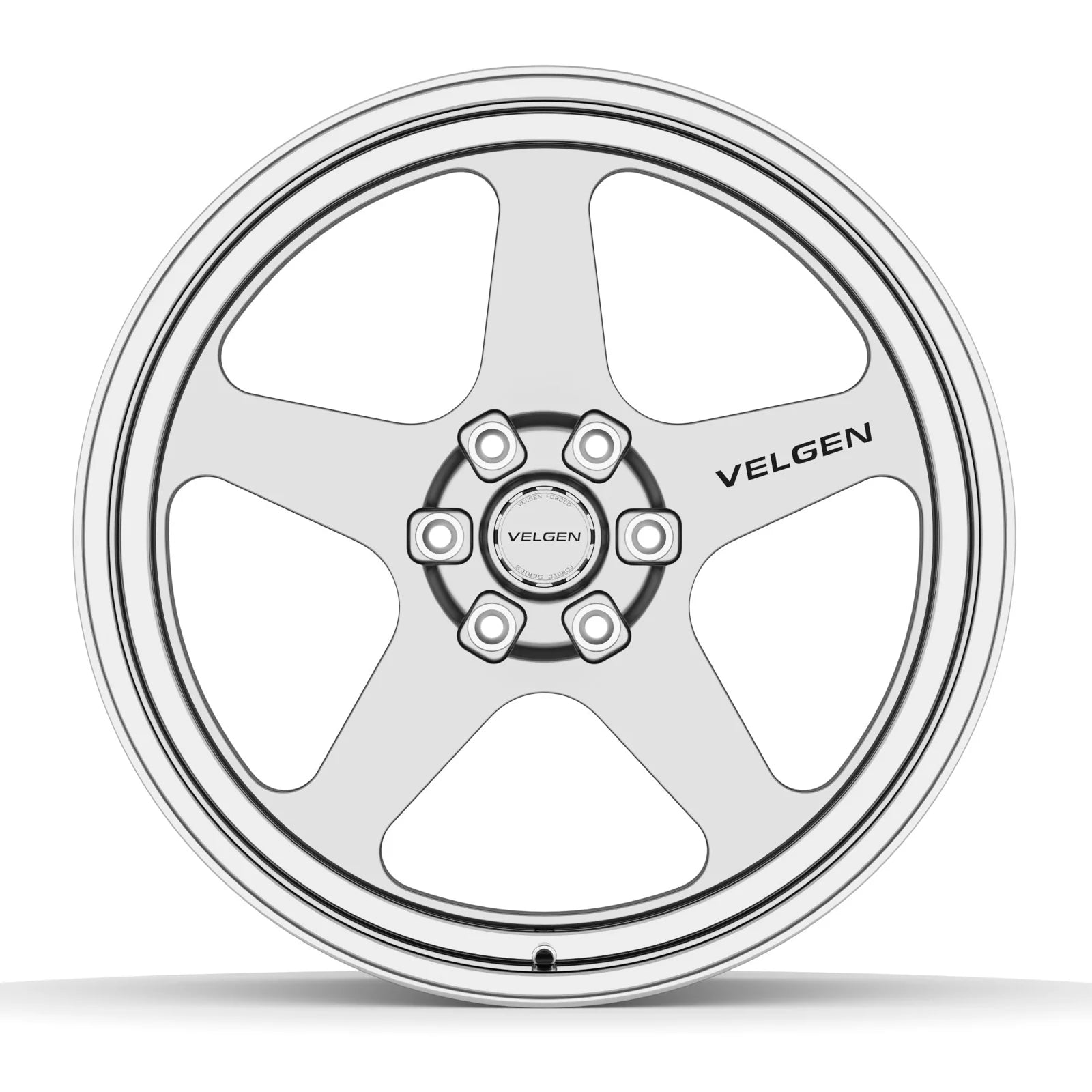 Velgen VFTS-01 forged monoblock wheel in brushed aluminum, face view