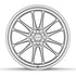 Velgen VFTS-02 forged monoblock wheel in brushed aluminum, face view