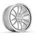 Velgen VFTS-02 forged monoblock wheel in brushed aluminum, three-quarter view