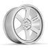 Velgen VFTS-03 forged monoblock wheel in brushed aluminum, three-quarter view