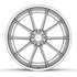 Velgen VSL-01 forged wheel in brushed aluminum with a polished lip, face view