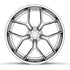 Velgen VSL-02 forged wheel in brushed aluminum with a polished lip, face view