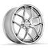 Velgen VSL-02 forged wheel in brushed aluminum with a polished lip, three-quarter view