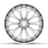 Velgen VSL-03 forged wheel in brushed aluminum with a polished lip, face view