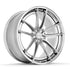 Velgen VSL-06 forged wheel in brushed aluminum with a polished lip, three-quarter view