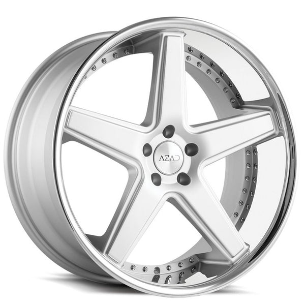 Azad AZ008 | Semi Matte Silver | 5 Spoke Design – unleashedwheels